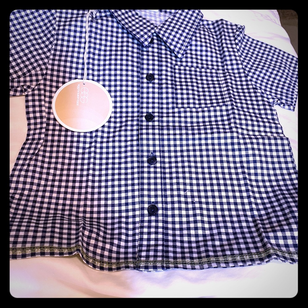 Egg Baby Blue & White Checked Shirt.